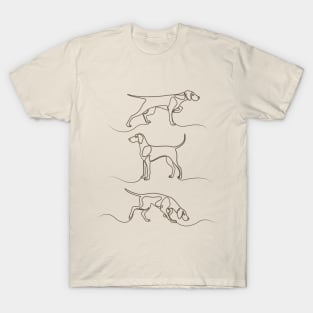 Continuous Line Weimaraners (Camel Background) T-Shirt